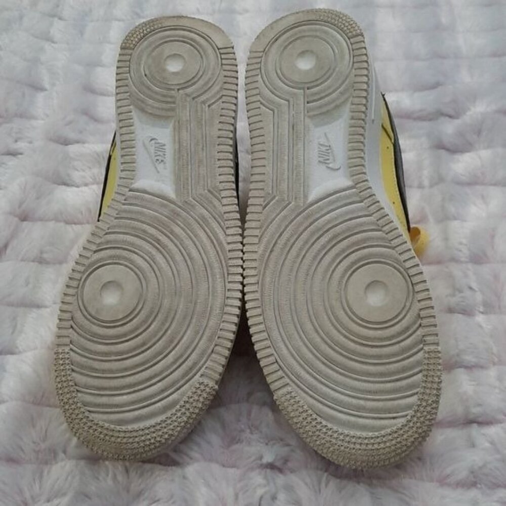 Nike Air Force 1 Yellow Neon Removable Swish Low Top Mens Sneakers Size 8.5 - Picture 5 of 16